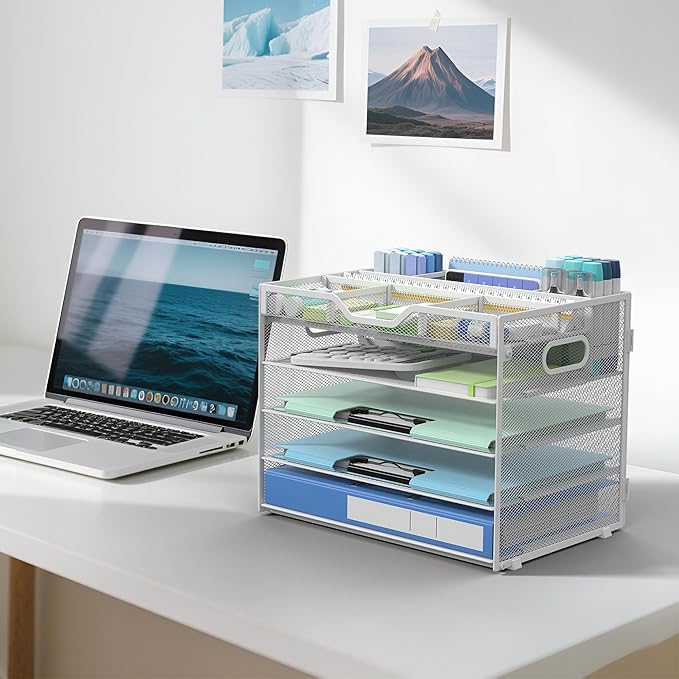 Docnest 5 Tier Mesh Desk Organizer- Letter Tray - Image 6
