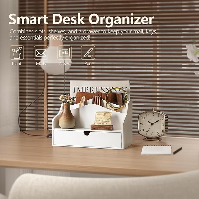 Rebee Vision Pine Wood Mail Organizer - Image 3