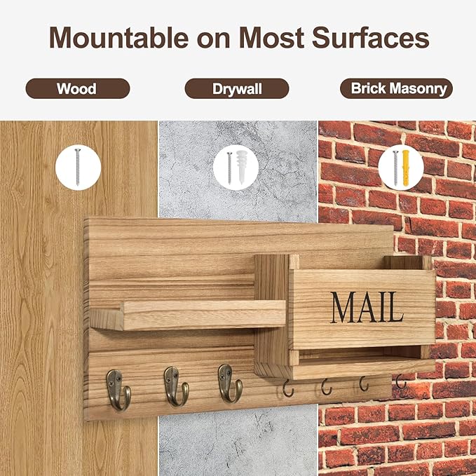 Lwenki Mail Organizer for Wall Mount – Key Holder - Image 7
