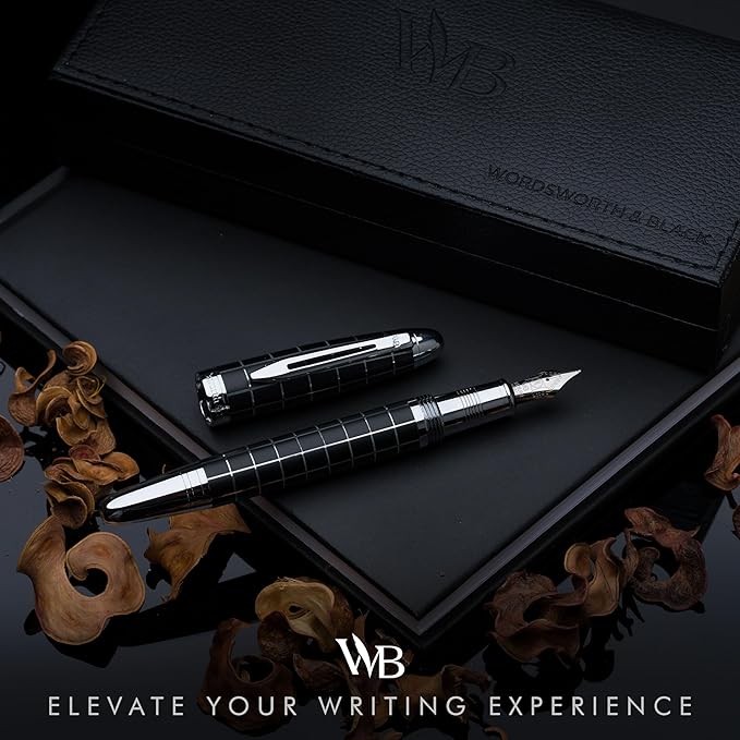 Wordsworth & Black Majesti Fountain Pen -, Luxury Case, Chrome Finish, Iridium - Image 2