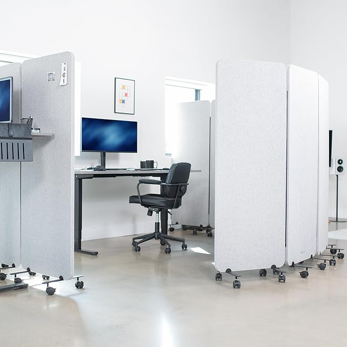 VIVO Freestanding 72 x 66 inch Privacy Panel, Mobile Cubicle Divider, x3 24 - Image 2