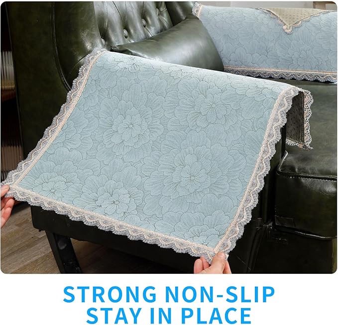MINJIATEX Couch arm Covers, Non-Slip lace Sofa arm Covers Set of 2 Washable - Image 4