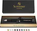 Scriveiner Personalized Luxury EDC Fountain Pen, Stunning Matt Black Pocket Pen - Image 9