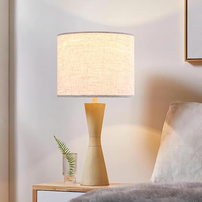 GO&SO Oatmeal Linen Lamp shades Large Drum Linen Lampshade 16" Top x 16" Bottom - Image 9