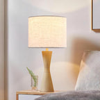 Large Drum Lamp shades Set of 2 Oatmeal Linen Lampshade 16" Top x 16" Bottom x - Image 9