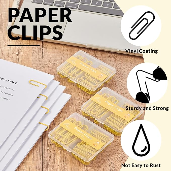 NEEWAY Colorful Paper Clips Assorted Sizes, Small and Large Paper Clips - Image 4