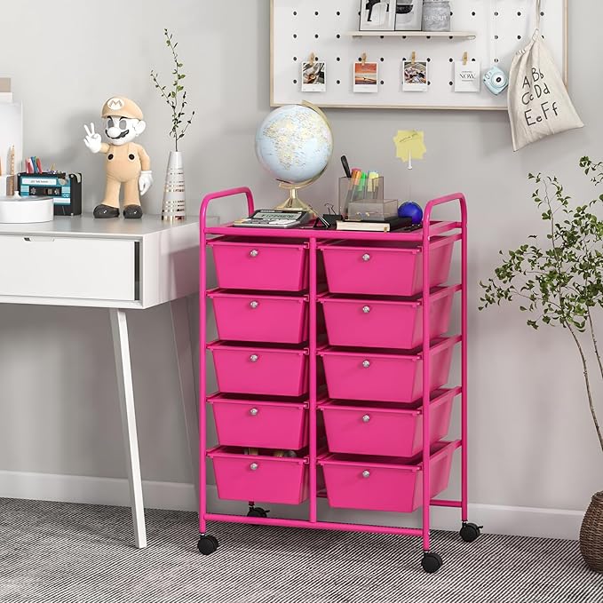 GLACER 10 Drawer Rolling Cart, Storage Cart - Image 2