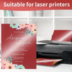 25 Sheets Red Shimmer Cardstock 8.5 x 11Inch Glitter Card Stock 92lb - Image 4