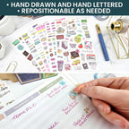 bloom daily planners Vintage Teacher Planner Stickers - School Themed Planning Stickers for Teachers, Educators, Homeschoolers - 6 Sheets/430 Stickers