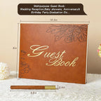Leather Wedding Guest Book, Visitor Log Guest Book - Image 6