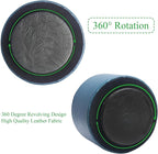 Hennaja Round Leather Art Supply Organizer, Remote Control Holder, 360 Degree - Image 4