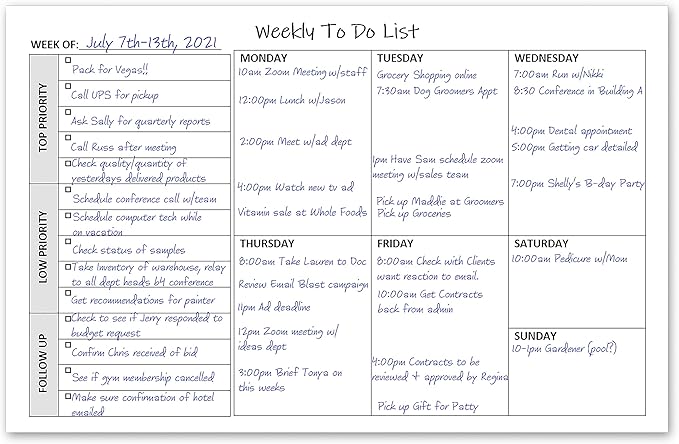 Weekly TO DO List Notepads Task Pad Planner w/Daily Checklist, Priority ToDo & - Image 2