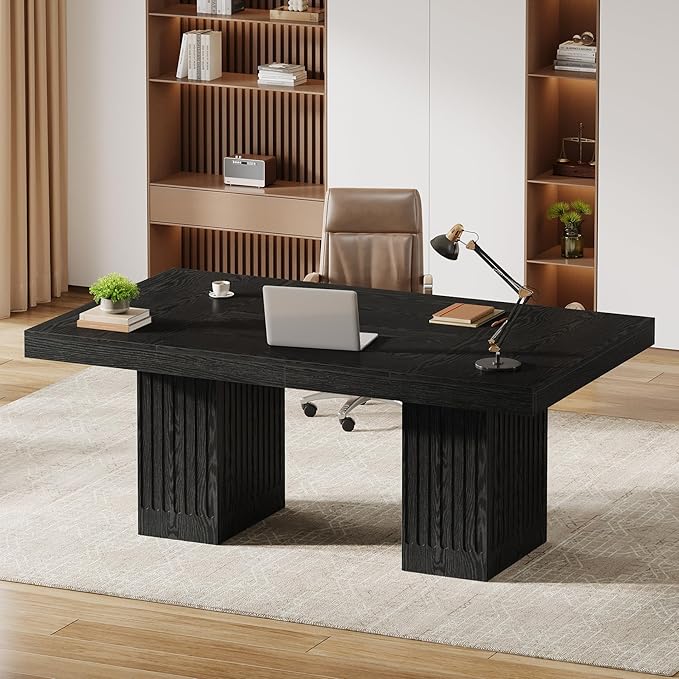 Tribesigns 63 Inch Executive Desk, Modern Office Computer Desk - Image 9