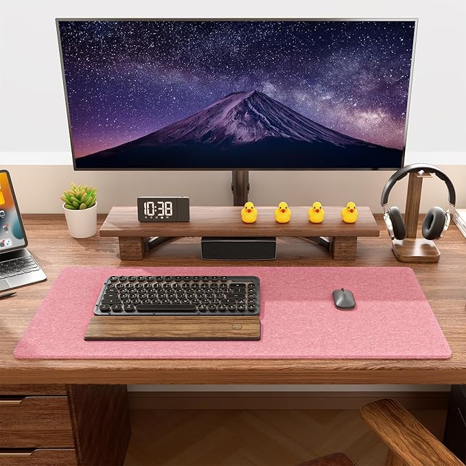 Auhoahsil Felt Desk Mat, Minimalist Large Mouse Pad XL 31.5 x 11.8 in, Desk Matt - Image 7