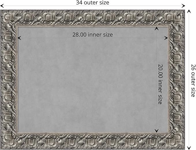 Amanti Art Silver Framed Magnetic Board 26x34 Medium Vision Board - Image 4