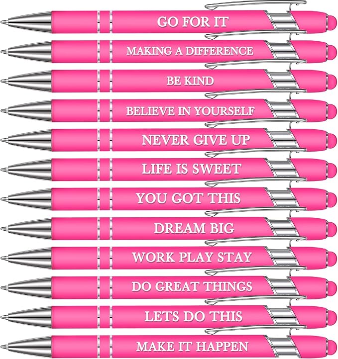 Zonon 12 Pcs Inspirational Pens Bulk Funny Ballpoint Pen by Zonon