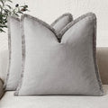 Foindtower Set of 2 Decorative Linen Fringe Throw Pillow Covers Cozy Farmhouse by Foindtower