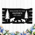 Custom Bear Metal Sign, Custom Bear Metal Wall Art Decor, Personalized Last by logo