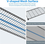 Homdox 5 Tier Heavy Duty Metal Wire Shelving - Image 9