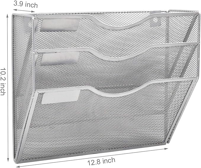 EASEPRES 3 Pocket Mesh Hanging Wall File Organizer, Wall Mounted Mail Paper - Image 2