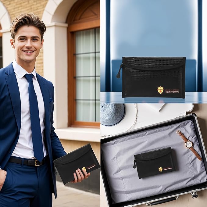 2 Pack Small Fireproof Bag, Non-itchy Fireproof Wallet Bag - Image 6
