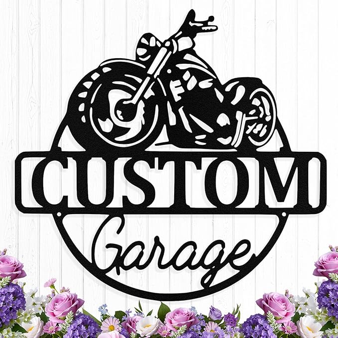Custom Motorcycle Metal Signs Personalized Biker Name Sign Custom Garage Decor by HengMeiZiK