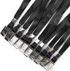 Beebel Black Lanyards 100 Pack Nylon Flat Badge Lanyard Bulldog Clip - Image 5