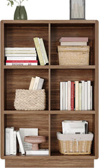 ChooChoo 3-Tier Bookshelf, 6 Cube Storage Organizer, Wooden Bookcase - Image 4