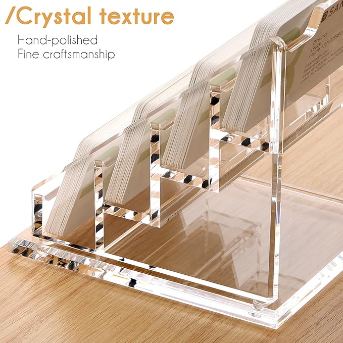 YUXUN Business Card Holder for Desk Clear Acrylic Business Cards Display Stand - Image 8