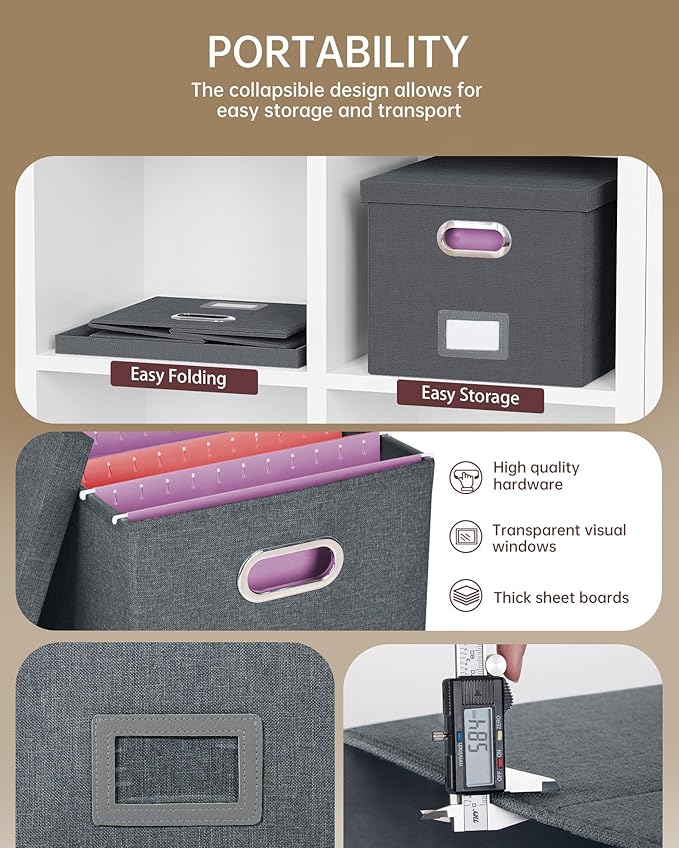 4 Pack File Storage Organizer, Document Organizer, Portable File Box - Image 2