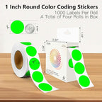 Fluorescent Green 1 Inch Round Color Coding Labels - Image 2
