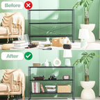 HCHQHS Bookshelf, 3-Tier Industrial Bookcase, Freestanding Horizontal - Image 4