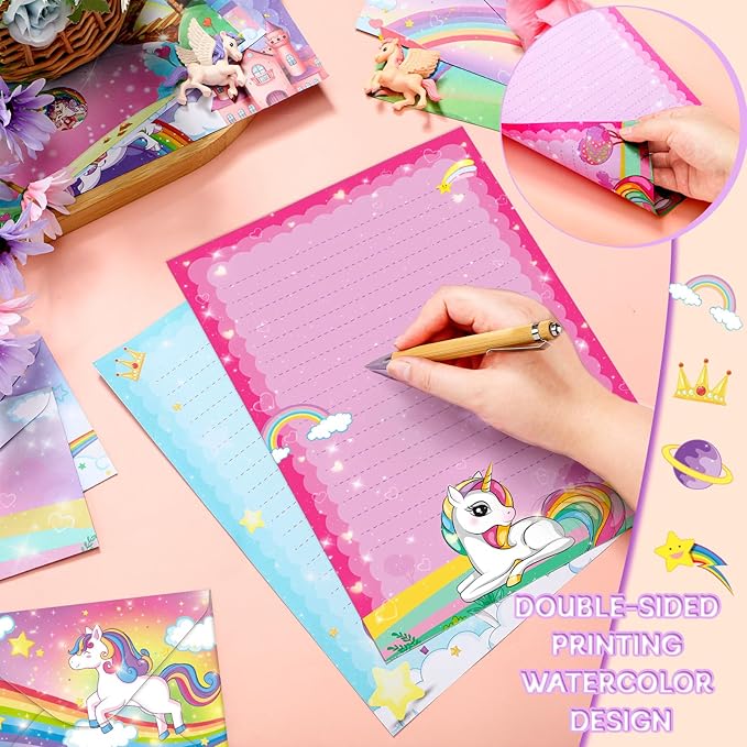TaoBary 160 Pcs Stationery Paper Set 50 Double Sided Stationery Papers - Image 3