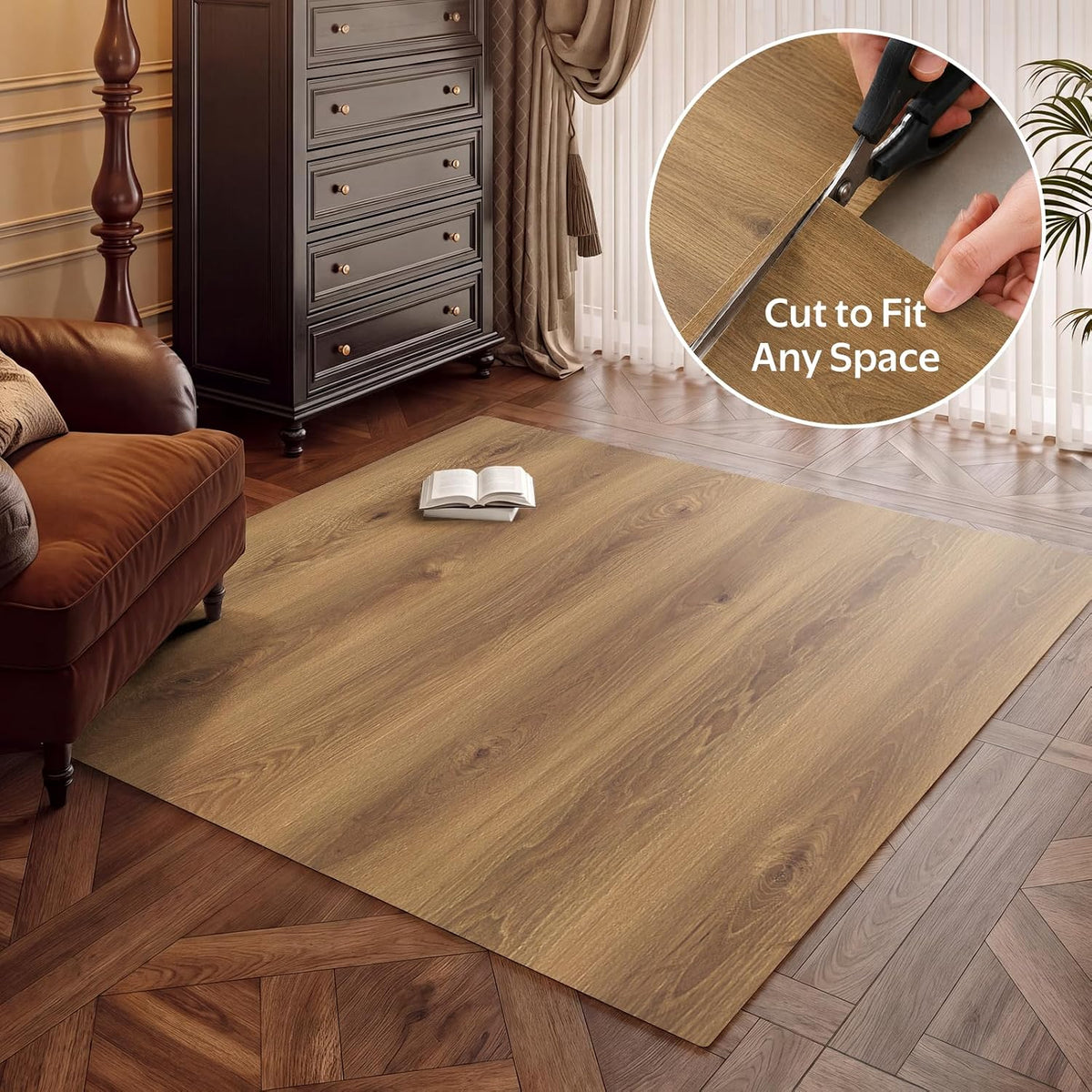 Plastic Floor Mat for Under Table, 5'×6.5' Waterproof Vinyl Area Rug ...