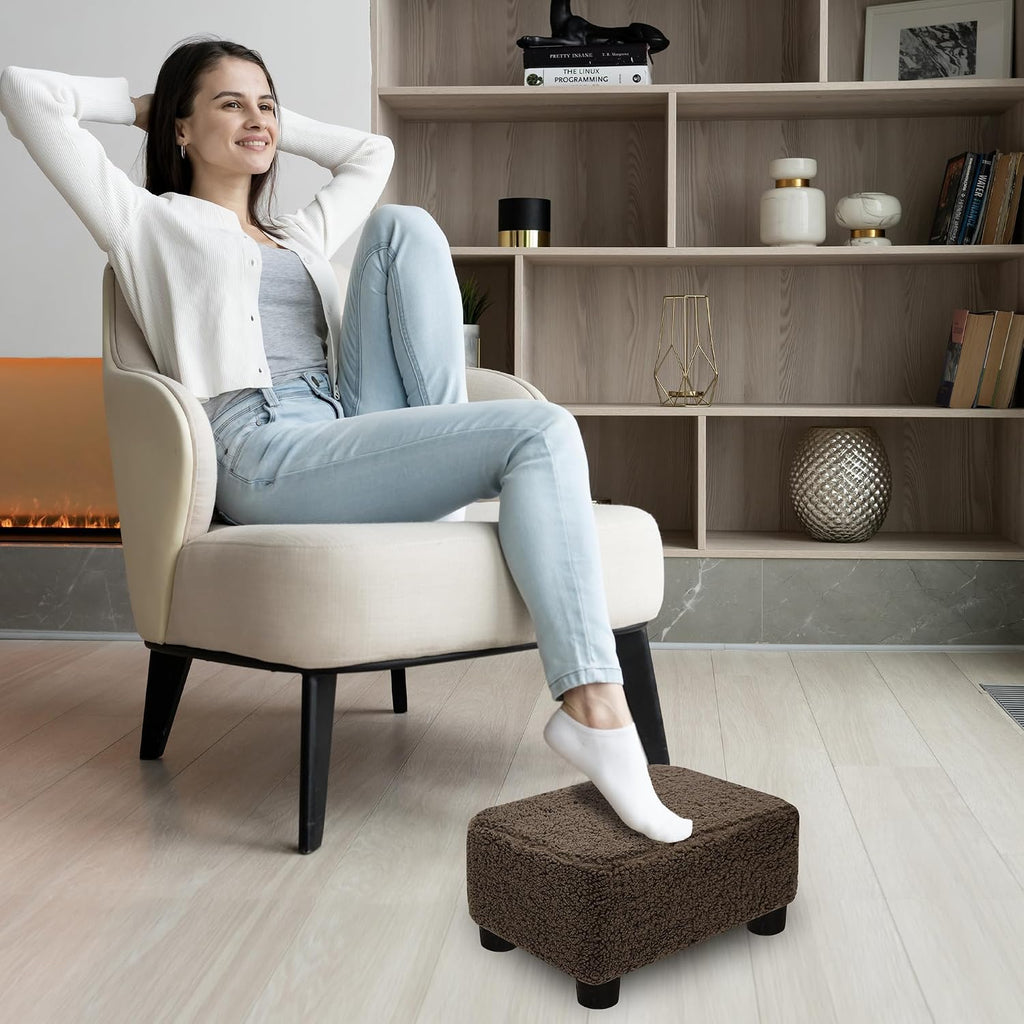 carolmade small foot stool ottoman footstool with legs, side view