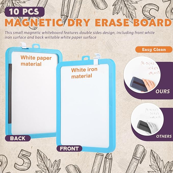 Outus 10 Pcs Dry Erase Mini White Boards Bulk 8.5 x 11'' Small Magnetic - Image 6