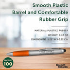 DISCOUNT PROMOS Custom Stylus Ballpoint Pens Set of 100, Personalized Bulk Pack - Image 4
