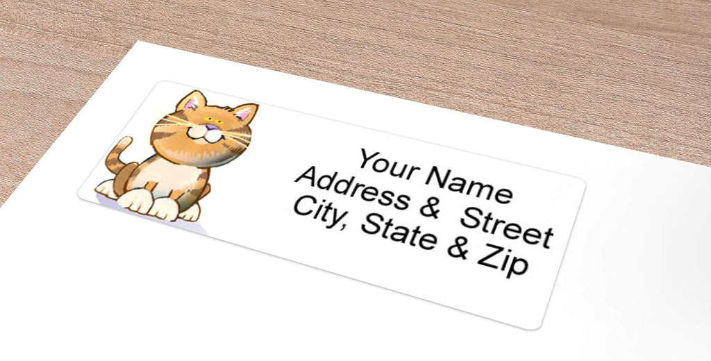Cat Address Label - Customized Return Address Label - 90 Feline Labels