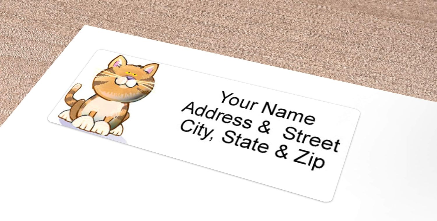 Cat Address Label - Customized Return Address Label - 90 Feline Labels