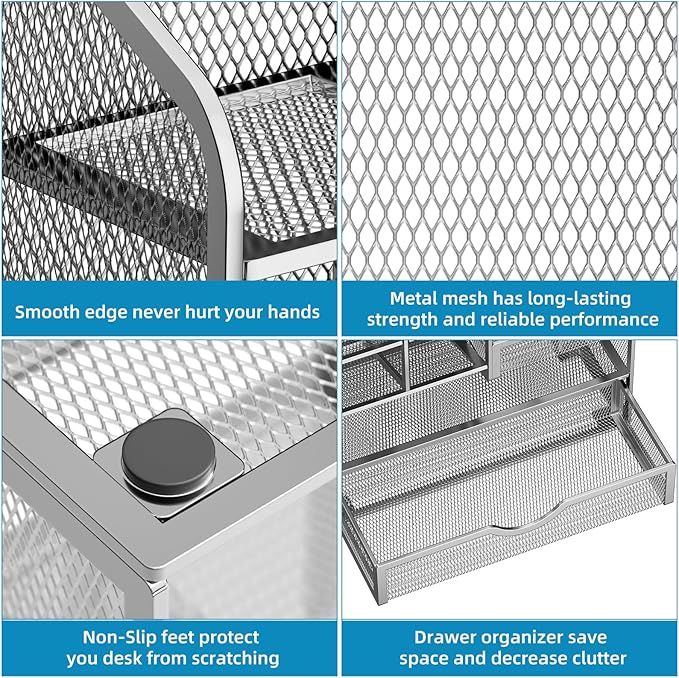 Marbrasse Mesh Pen Holder for Desk, Pen Organizer - Image 6