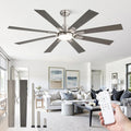 zmishibo 62” modern ceiling fan with light, remote, main product view