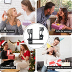 ENCIMART Metal Book Ends for Shelves, Kitchen Bookends Home Decorative Bookends for Heavy Books, Unique Cute Cookbook Organizer Book Holder for Kitchen Housewarming Cooking Book Lover Gifts, Black