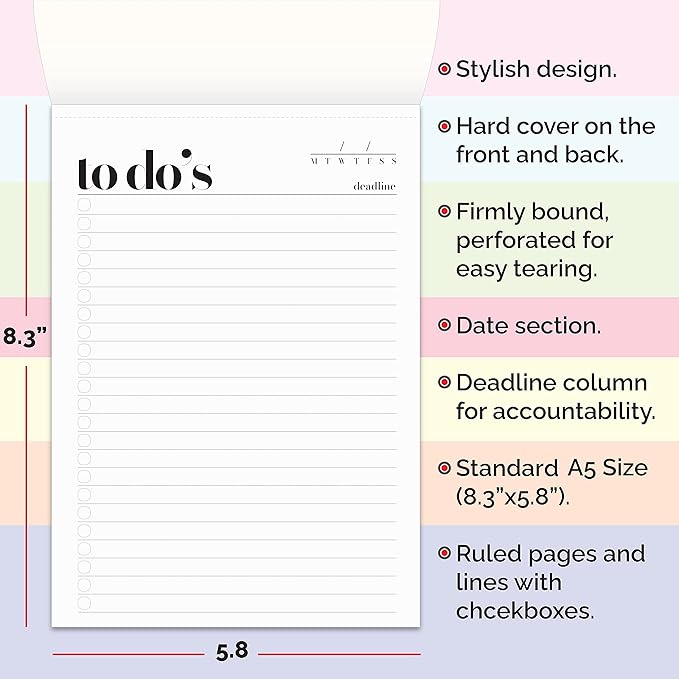 To Do List Notepad A5 Size Daily To Do List Planner, Productivity Planner - Image 6