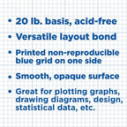 ALVIN Cross Section Graph Paper Pad 50 Sheets 17" x 22" Model 1422-12 Acid-Free - Image 3