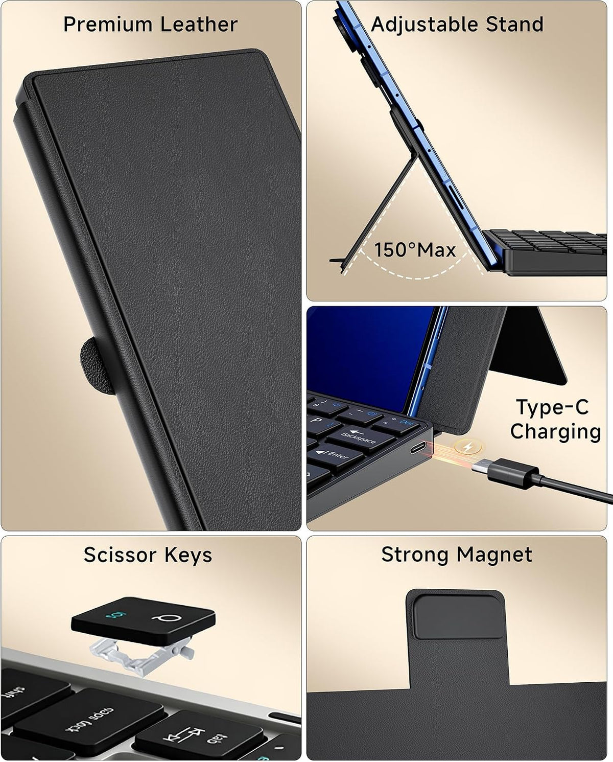 Ultra Compact Keyboard & Mouse for Galaxy Z Fold 8/Fold8 Ultra/7/6/5, Phone