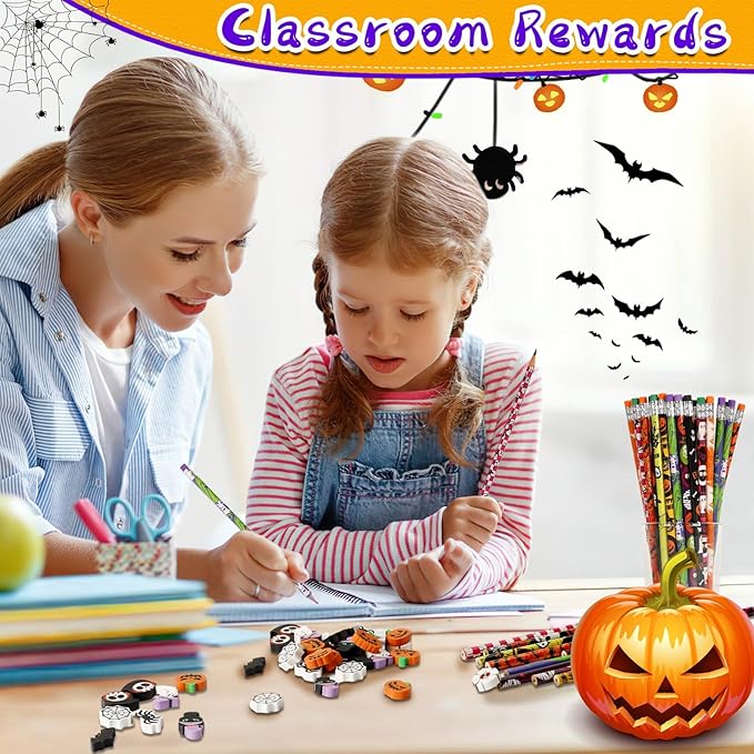 JULMELON 72PCS Halloween Party Favors Set, Wooden Pencils - Image 7
