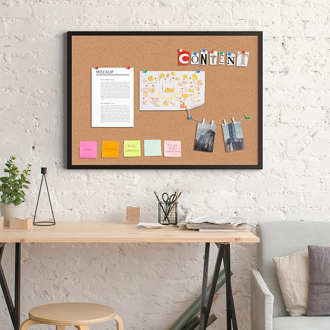 Board2by 2-Pack Cork Board Bulletin Board 36 x 48, Office Board - Image 2
