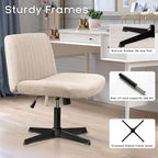 PUKAMI Criss Cross Chair, Comfy Cross Legged Office Desk Chair No Wheels - Image 4
