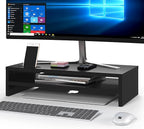 BONTEC Wood Monitor Stand Riser, 2-Tier Desktop Organizer by BONTEC