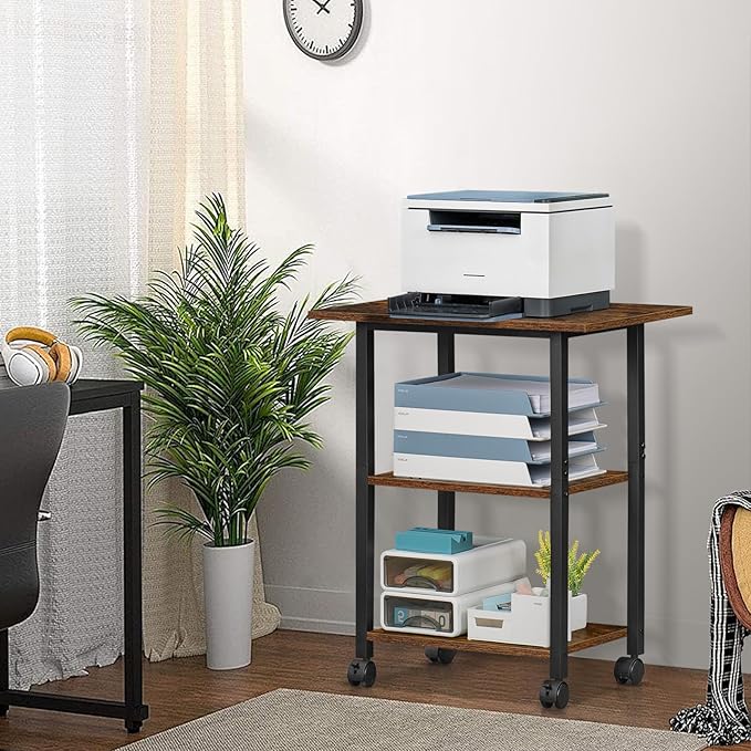 Lerliuo 3-Tier Printer Stand, Industrial Mobile Printer Table - Image 4